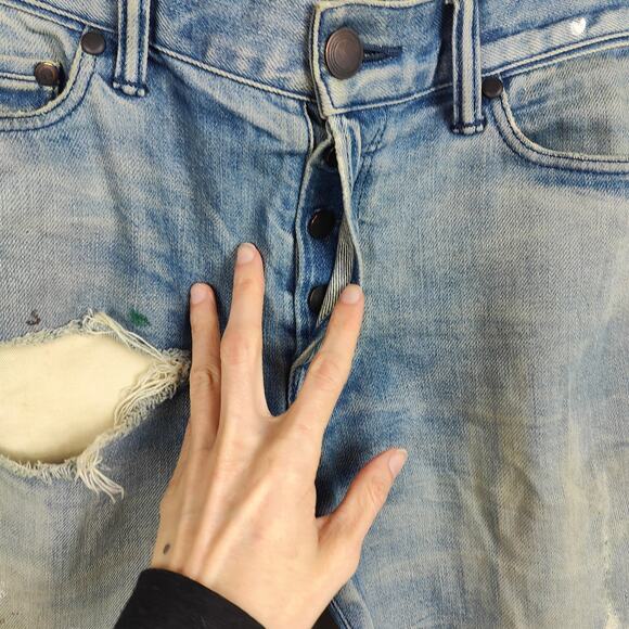 John Elliott The Cast 2‎ Bleached Indigo Jeans Mens 30 Distressed Made in Japan - Picture 3 of 12